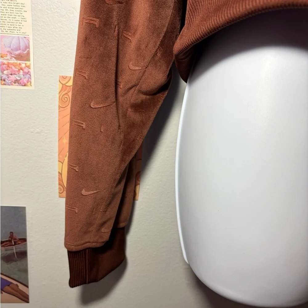 Nike Brown Velour Bomber Jacket